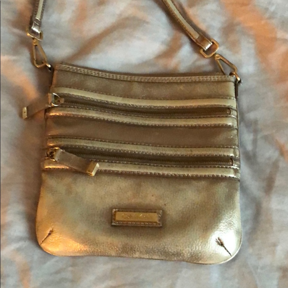 Calvin Klein cross body gold bag